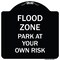 Signmission Designer Series Sign Flood Zone, Black & White Heavy-Gauge Aluminum Sign, 18" x 18", BW-1818-23951 A-DES-BW-1818-23951 - alternate 1